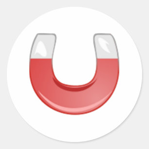 Horseshoe Magnet Classic Round Sticker