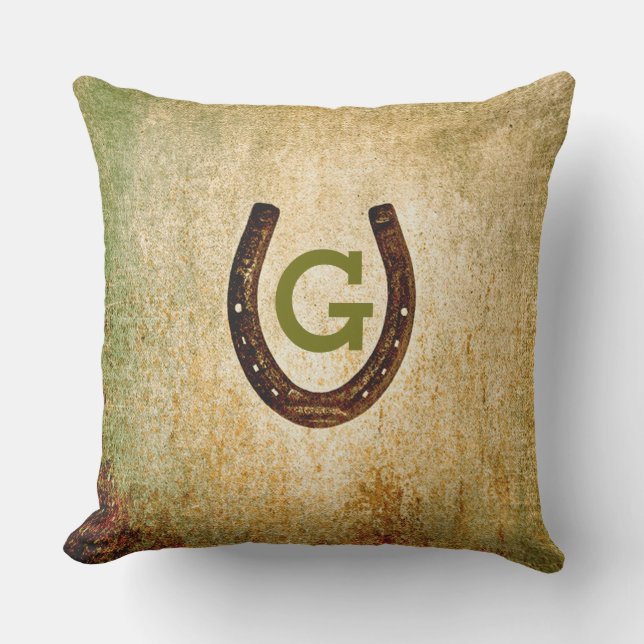Horseshoe Monogram Initial to Personalise Cushion (Front)