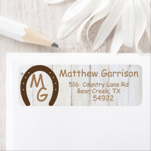 Horseshoe Monogram Return Address Label