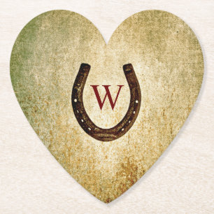 Horseshoe Monogrammed Paper Coaster