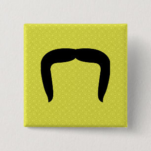 Horseshoe Moustache 15 Cm Square Badge
