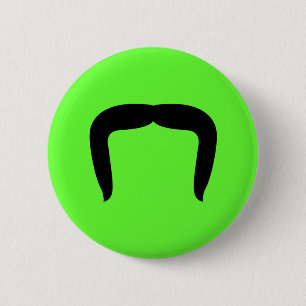 Horseshoe Moustache 6 Cm Round Badge