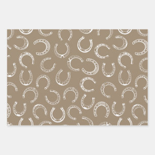 Horseshoe, Paisley, Wood Wrapping Paper Sheets