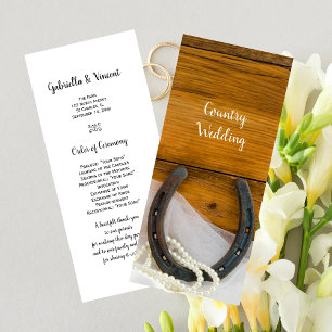 Horseshoe Pearls Country Western Wedding Program