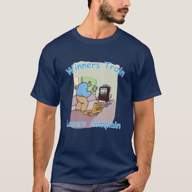 HorseShoe Pitching Basic Dark Tee-Winners Train T-Shirt (Front)