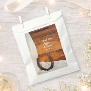 Horseshoe Satin Country Western Wedding Thank You Favour Bag