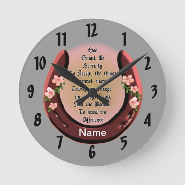  Horseshoe Serenity Prayer clock (Front)