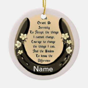 Horseshoe serenity prayer ornament
