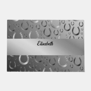 horseshoe, silver, pattern grey, luck, pattern, do doormat