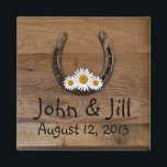 Horseshoe Wedding Favour Magnet<br><div class="desc">This Horseshoe Wedding Favour Magnet with a horseshoe and daisies is perfect for Country or Western Weddings. Look for matching Wedding Invitations,  Reception RSVP's and Save The Date Announcements.</div>