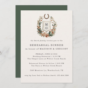 Horseshoe Western Country Wedding Rehearsal Dinner Invitation