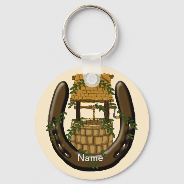 Horseshoe Wishing Well  Key Ring (Front)