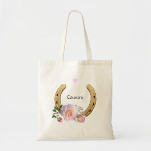 Horseshoe with Flowers & Heart Tote Bag