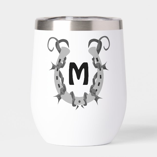 Horseshoe Wrapped in Barbed Wire Monogram (Back)