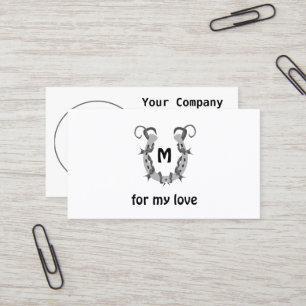 Horseshoe Wrapped in Barbed Wire Monogram Business Card
