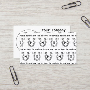 Horseshoe Wrapped in Barbed Wire Monogram Business Card