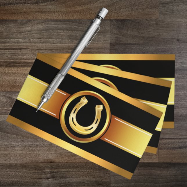 Horseshoeing Gold Black Business Card (Creator Uploaded)