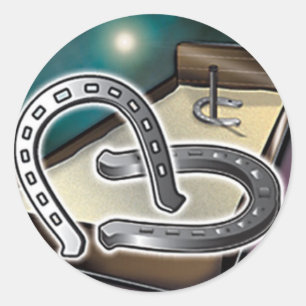 HorseShoes an Pit Classic Round Sticker