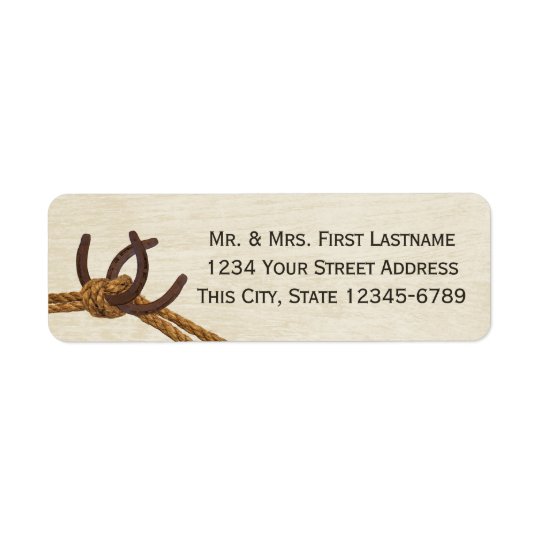 Horseshoes and Rope Knot Return Address Label