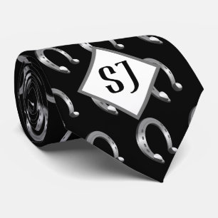 Horseshoes   Initials Tie