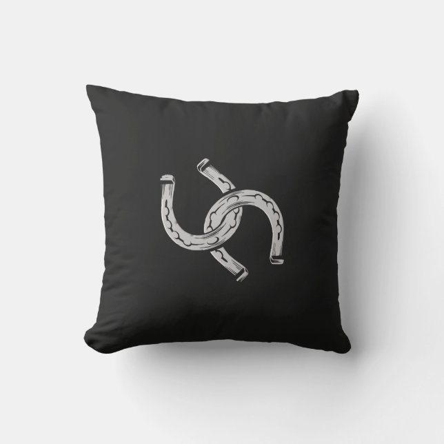 Horseshoes on Black Cushion (Front)