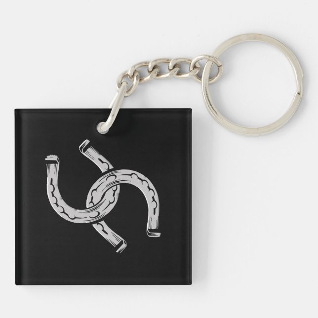 Horseshoes on Black Key Ring (Back)