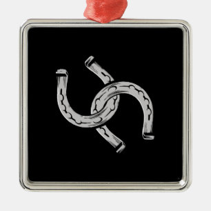 Horseshoes on Black Metal Ornament