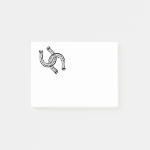 Horseshoes on Black Post-it Notes