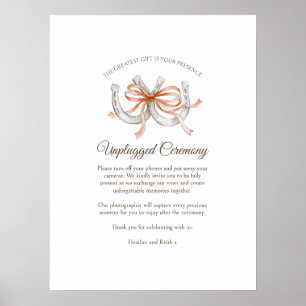 Horseshoes orange ribbons unplugged fall wedding poster