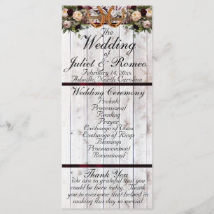 Horseshoes, Ribbon & Lace - Burgundy Wedding Program