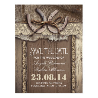 Horseshoes Rustic Country Save The Date Postcards Horseshoes Rustic Country Save The Date Postcards