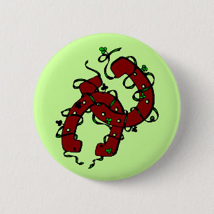 Horseshoes with Shamrock Vines Button