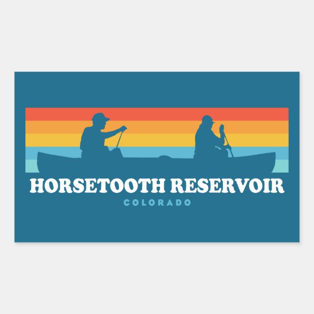 Horsetooth Reservoir Colorado Canoe Rectangular Sticker (Front)
