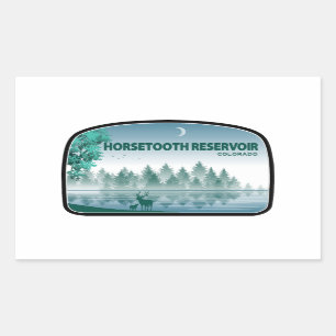 Horsetooth Reservoir Colorado Deer Rectangular Sticker