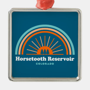 Horsetooth Reservoir Colorado Rainbow Metal Ornament