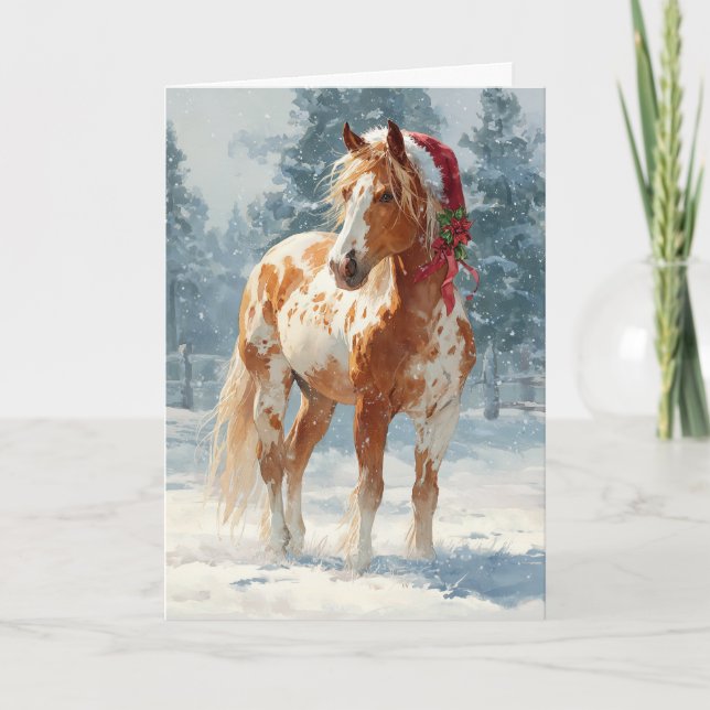  Horsey Christmas Greeting Card  (Front)