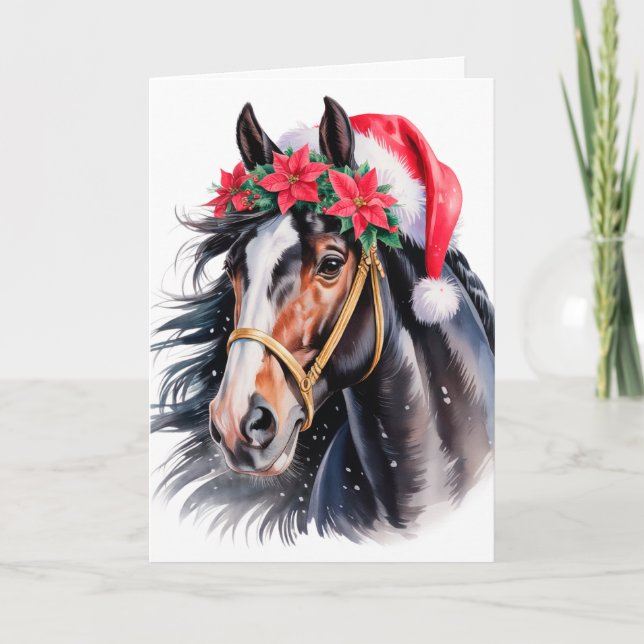  Horsey Christmas Greeting Card  (Front)