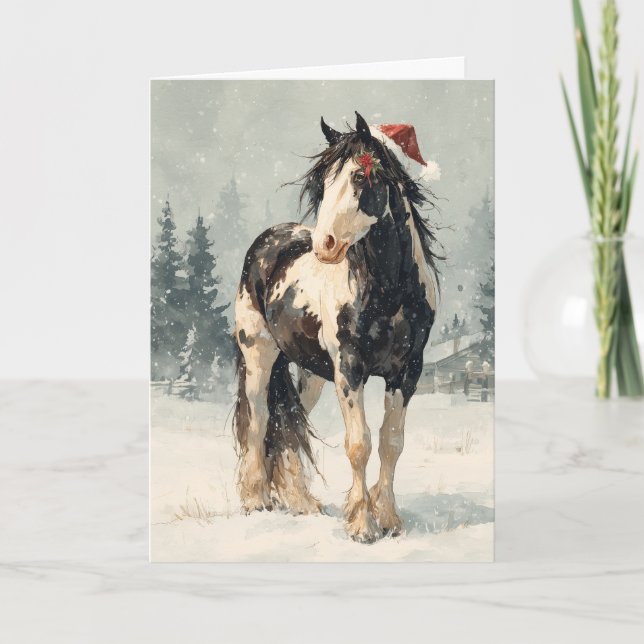  Horsey Christmas Greeting Card  (Front)