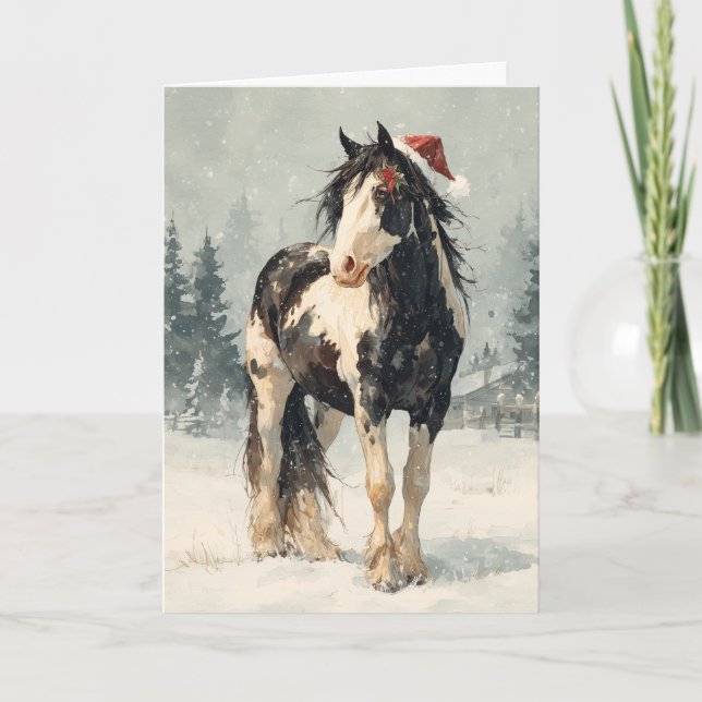  Horsey Christmas Greeting Card  (Front)