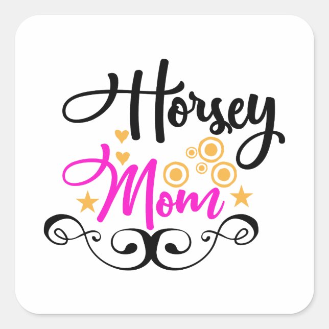 Horsey Mum Square Sticker (Front)