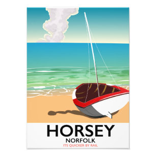 Horsey Norfolk Beach travel poster