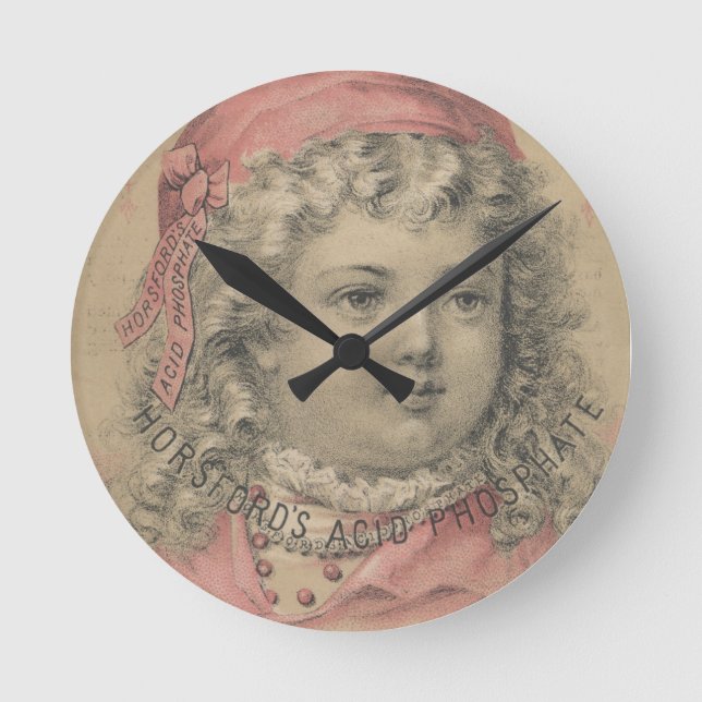 Horsfords Acid Phosphate Ephemera Round Clock (Front)