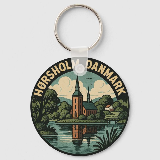 Hørsholm Denmark Church Key Ring (Front)