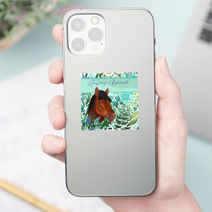 Horsing Around Flower Lover Brown Horse