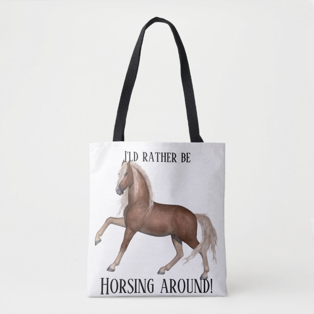 Horsing Around (Light background) Tote Bag (Front)