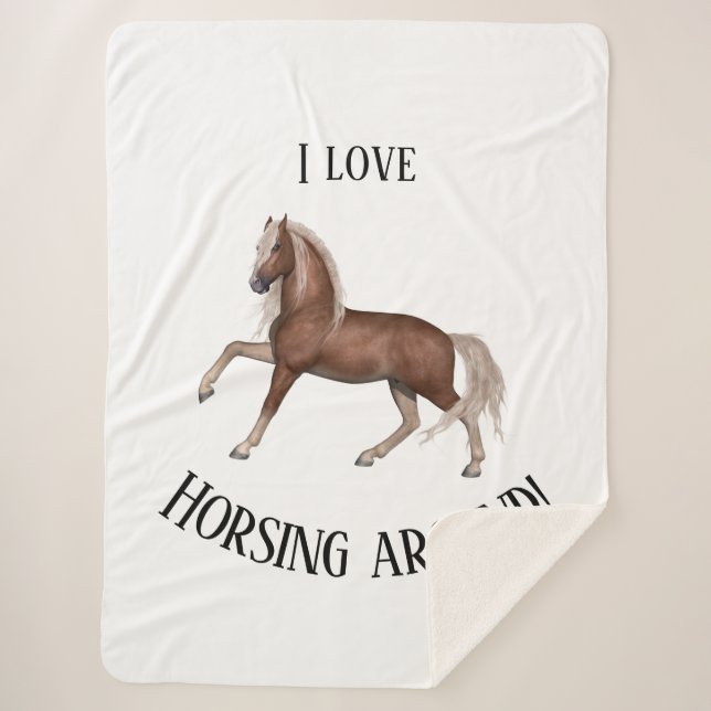 Horsing Around  Sherpa Blanket (Front)