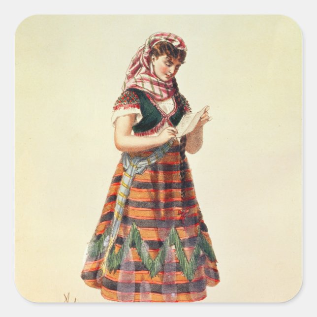 Hortense Schneider Square Sticker (Front)