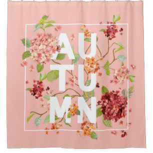 Hortensia Flowers: Autumn Vintage Background Shower Curtain
