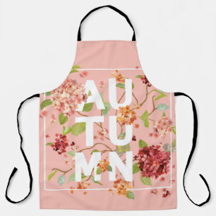 Hortensia Flowers Background. Autumn Design in vin Apron