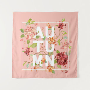 Hortensia Flowers Background. Autumn Design in vin Tapestry